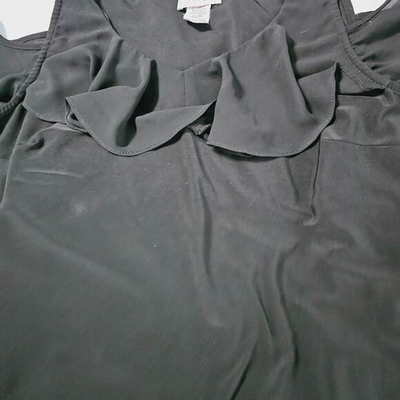 Ivy Road Womens Blouse Black Size Large Polyester Blend Cold Shoulder Pullover - Picture 8 of 12